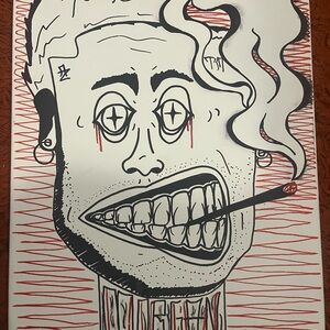 Abstract Black and Red Art Print